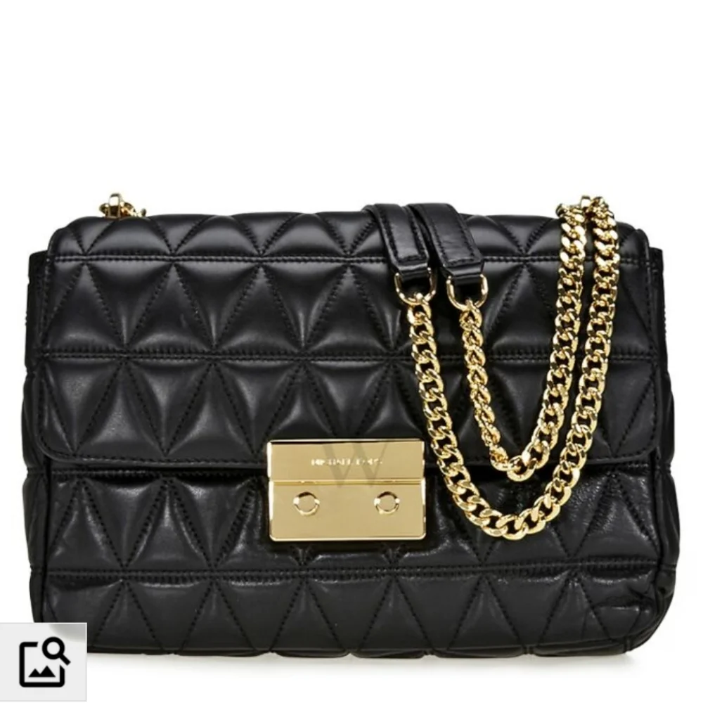Michael Kors Black Leather Quilted Sloan Bag